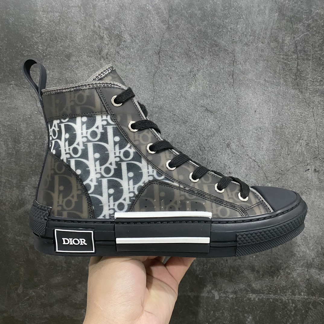 [Made in Dongguan] Dior B23 Oblique High Top Sneakers Dior ”CD Oblique” series black high top