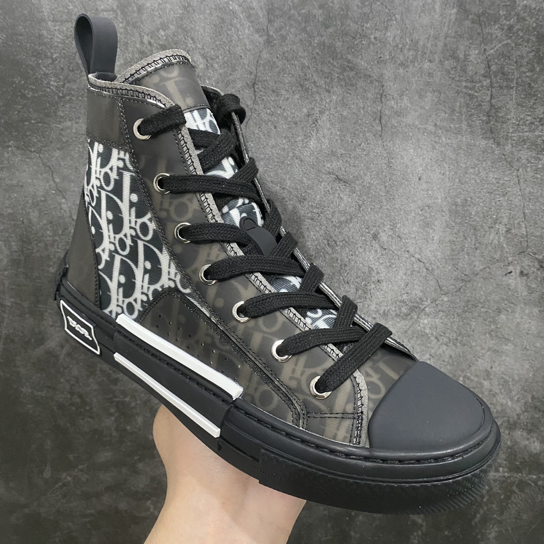 [Made in Dongguan] Dior B23 Oblique High Top Sneakers Dior ”CD Oblique” series black high top