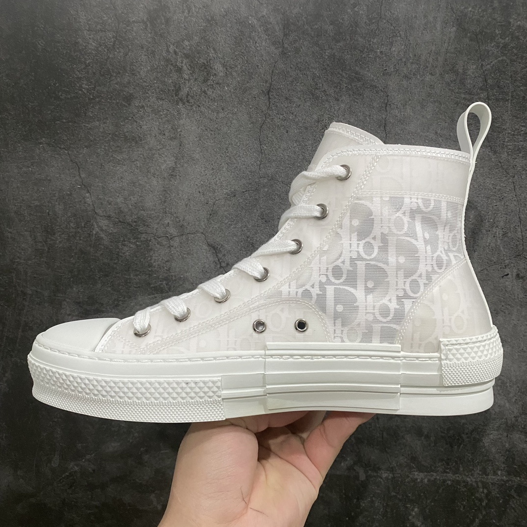 [Made in Dongguan] Dior B23 Oblique High Top Sneakers Dior ”CD Oblique” series white high top