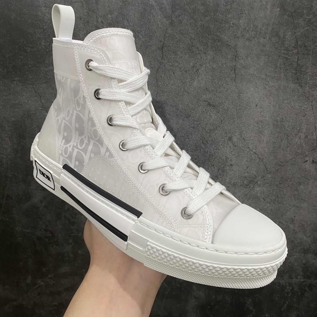 [Made in Dongguan] Dior B23 Oblique High Top Sneakers Dior ”CD Oblique” series white high top