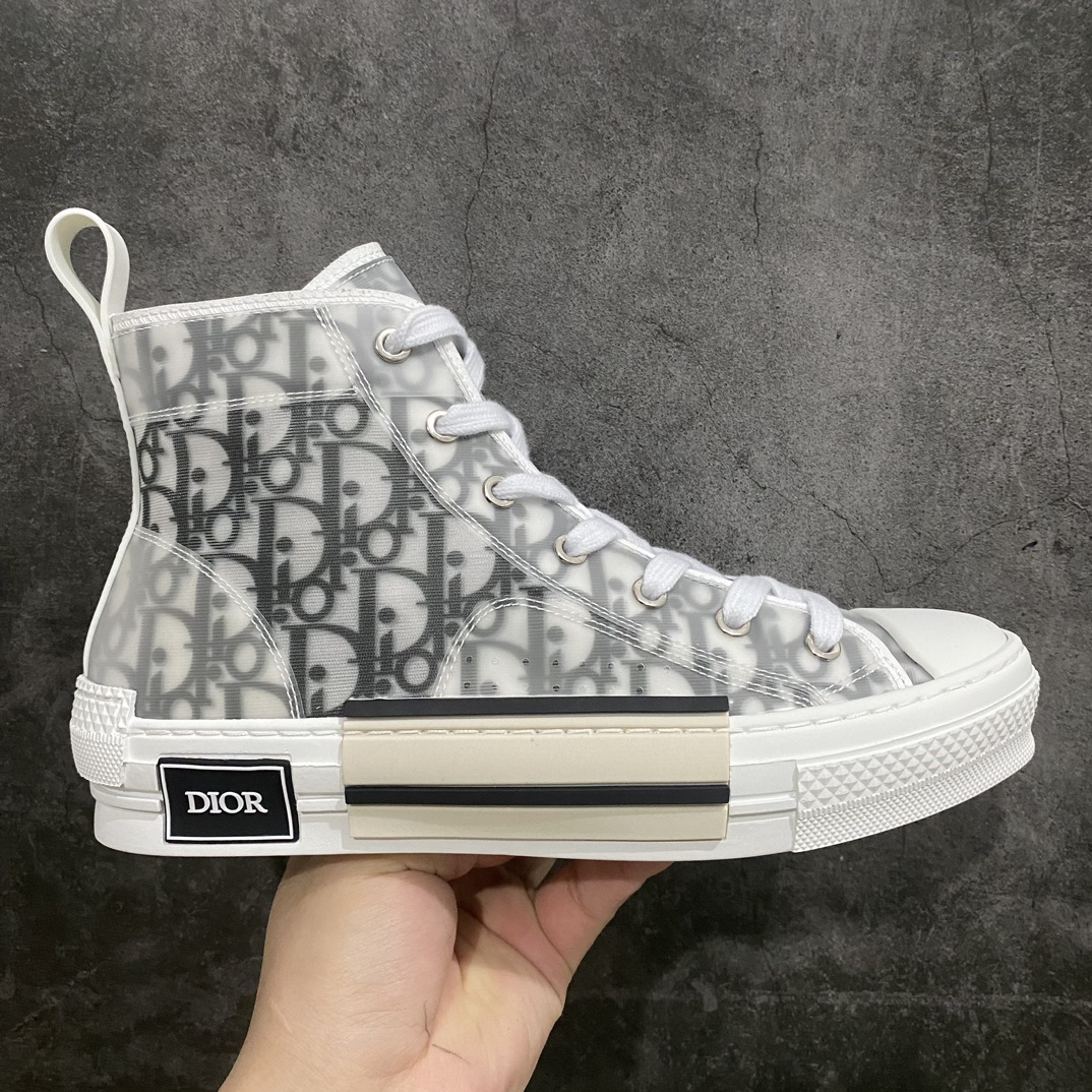 【莞产纯原】Dior B23 Oblique High Top Sneakers迪奥“CD重影”系列 经典灰色高帮n东莞纯原 原版购入再次全新升级 全鞋细节到材料到包装大幅度提升改正 市面最强版本 可对比 历史最高FK （全套原版一致配件包装）羊皮贴底拉帮 原装耐弯折耐高温EVC饰片材质 迄今为止唯一原装版本 采用原厂科技面料 无色差问题 随意对比公司 鞋面网纱一比一打样开发 原版一致大底 正确后跟弧度 后尾巴双针走线 完美楦形 尺码：39 40 41 42 43 44 45 46-莆田鞋批发中心