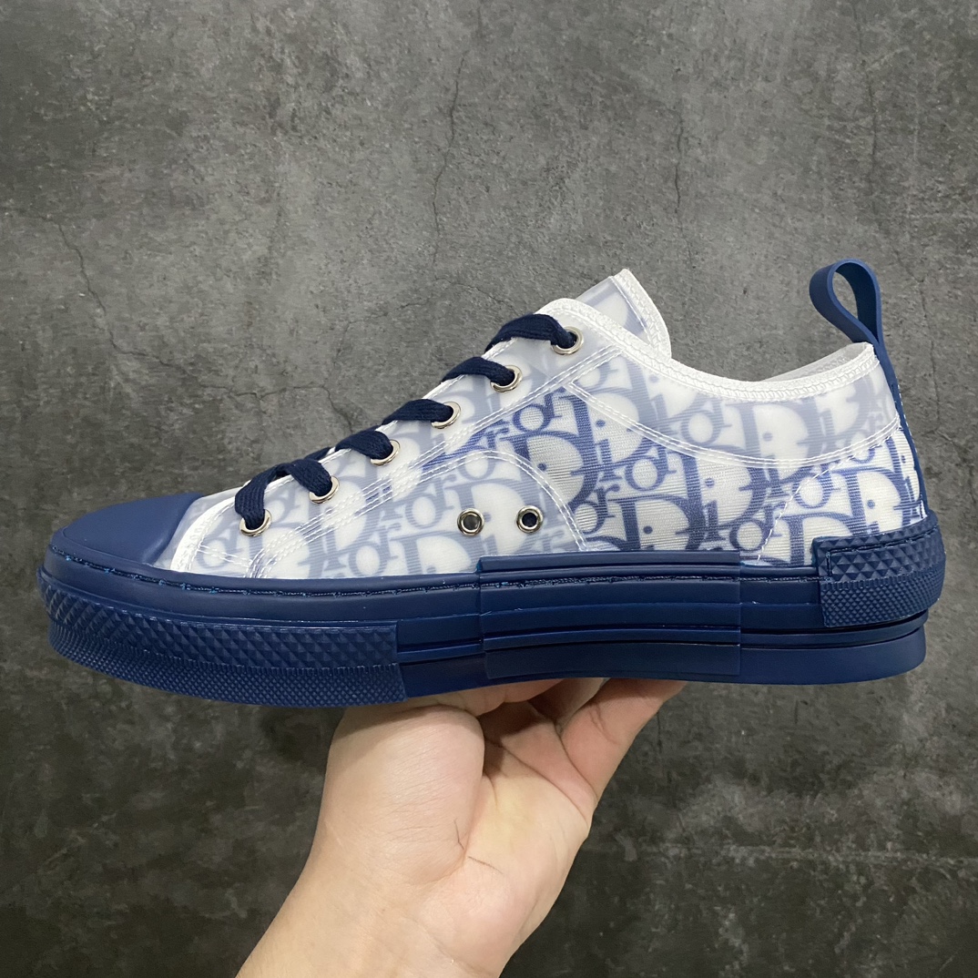 [Made in Dongguan] Dior B23 Oblique High Top Sneakers Dior ”CD Oblique” series blue low top