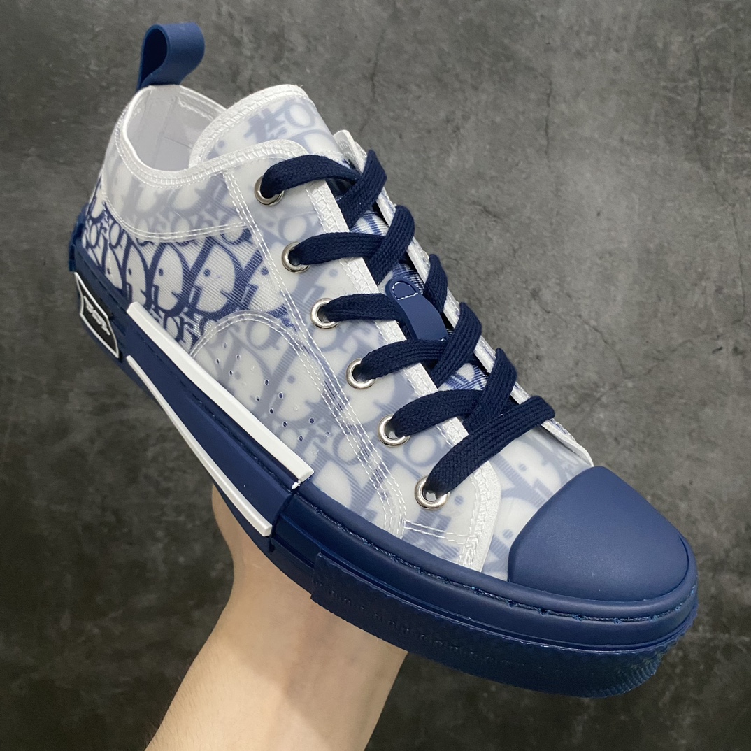 [Made in Dongguan] Dior B23 Oblique High Top Sneakers Dior ”CD Oblique” series blue low top