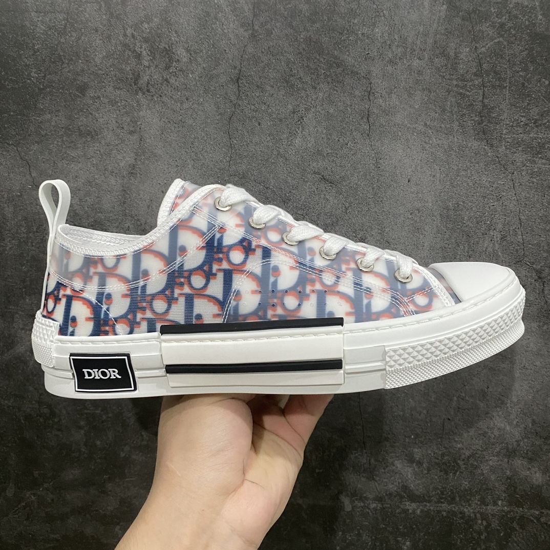 [Made in Dongguan] Dior B23 Oblique High Top Sneakers Dior ”CD Oblique” series blue and red low top