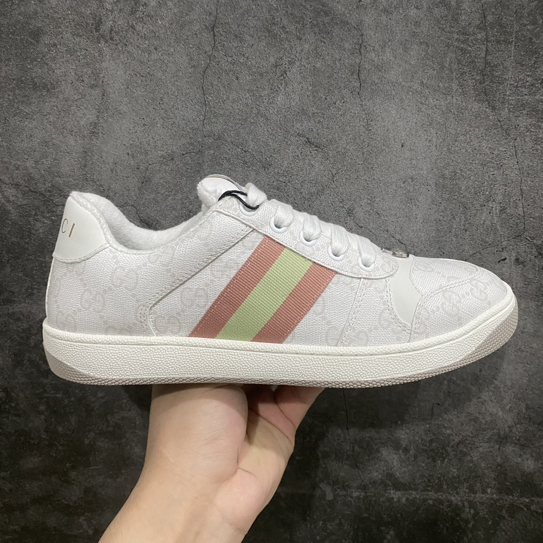 [Overseas Shopping Version] This color matching is the highest version of Gucci Gucci Screener GG enamel retro dad sneakers