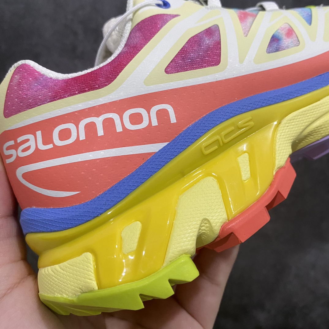 图片[9]-【绿x版】 Salomon XT-6 Mountionn萨洛蒙唤山者复古潮流户外机能登山跑鞋纯原外贸平台特供订单耗时半年巨作 全套原纸板楦头开发原厂特供网布配套加持 确保原汁原味n完美呈现版型 原档数据独家私模五层组合大底男女鞋同步官方开发至46.5原装Ortholite轻量化鞋垫 中底布带钢印编号原厂TPU锁扣 进口港宝加持后跟自然饱满 还原公司包裹性鞋面以“锯齿”状的包裹系统呈现在基色底之下加入了各种色点缀将公司的最新技术和时尚前卫的造型融入耐用的长跑款式中鞋面由 TPU 薄膜制成 并焊接在高耐磨网眼上 使其既时尚又坚固 由 ACS底盘支撑 可增强稳定性和支撑力 以及由橡胶凸耳 Contragrip外底覆盖的 EVA 缓冲中底 旨在应对崎岖的地形 鞋舌上的彩色Salomon 标签、Quicklace 系统以及鞋头、鞋舌和鞋跟上的附加品牌使细节更加完美 让穿着者可以轻松驾驭户外与通勤下的任何运动生活场景 无缝鞋身户外随意纵横 颜值与脚感兼备 出街通勤 绝对非常吸睛 你值得拥有 尺码：36 36.5 37 38 38.5 39 40 40.5 41 42 42.5 43 44 44.5 45 46 46.5-莆田鞋批发中心