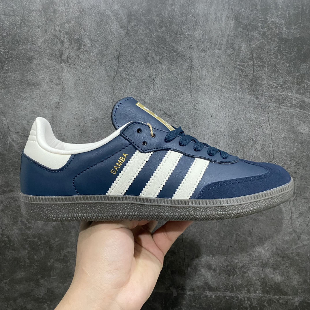 [Pure original] AD clover SAMBA men's and women's retro sports casual German training shoes ID2056 navy blue