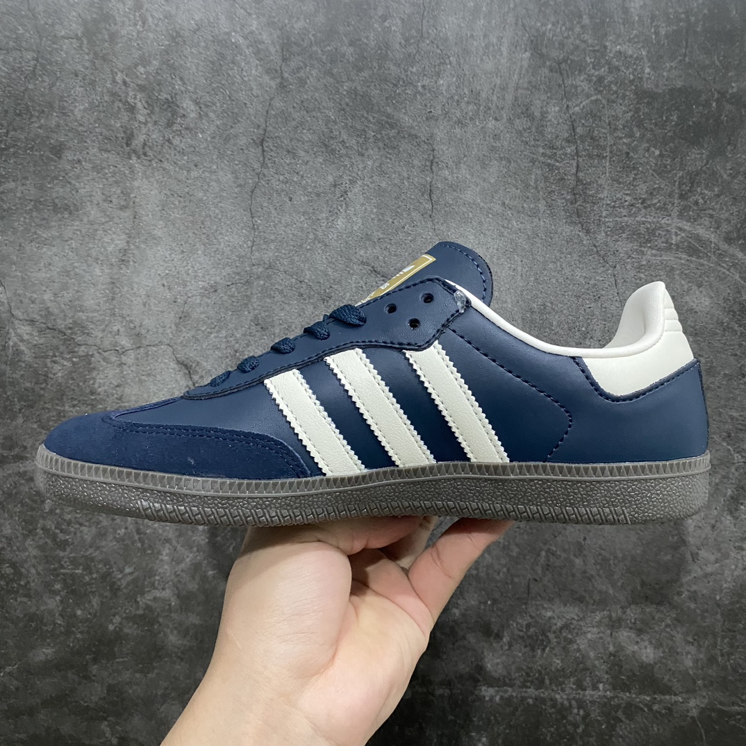 [Pure original] AD clover SAMBA men's and women's retro sports casual German training shoes ID2056 navy blue