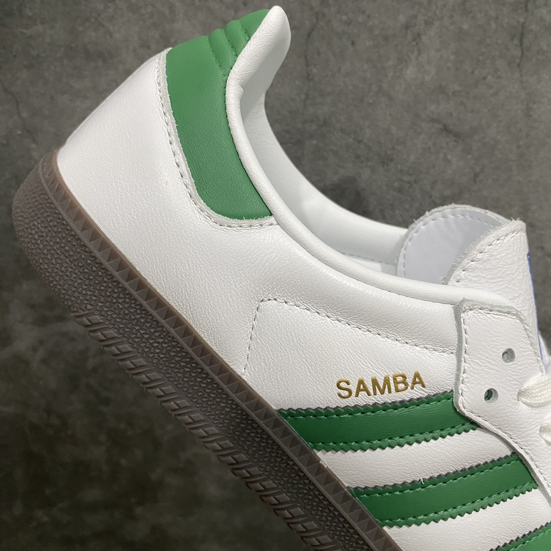 [Top Pure Original] Adidas Samba OG Samba Low-top Casual Sneakers White Green IG1024