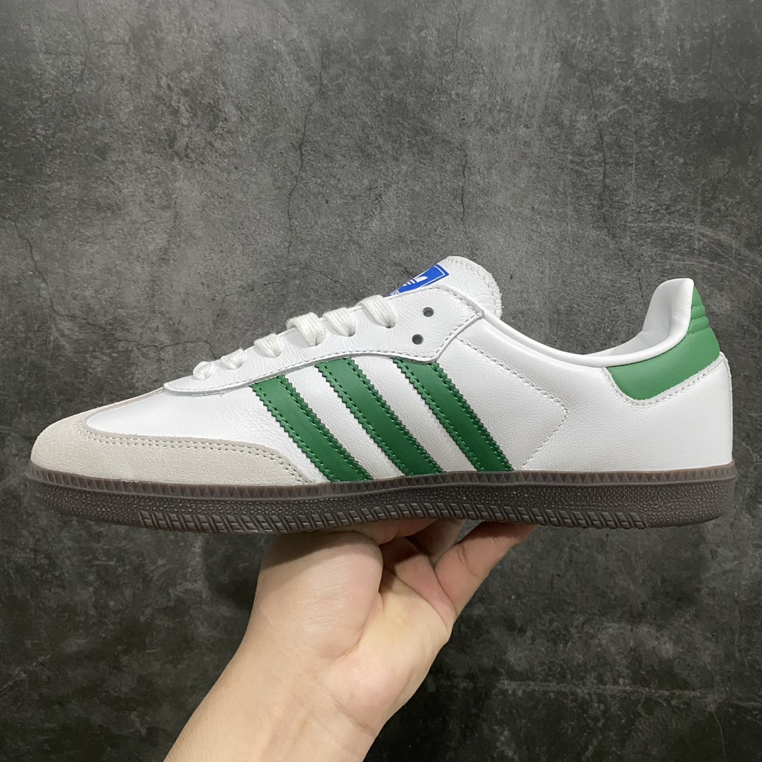 [Top Pure Original] Adidas Samba OG Samba Low-top Casual Sneakers White Green IG1024