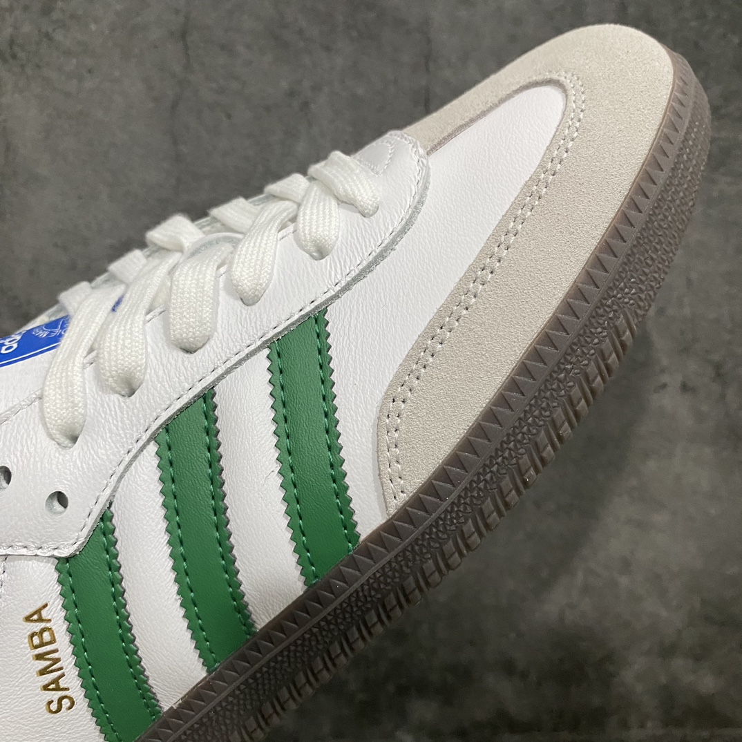 [Top Pure Original] Adidas Samba OG Samba Low-top Casual Sneakers White Green IG1024