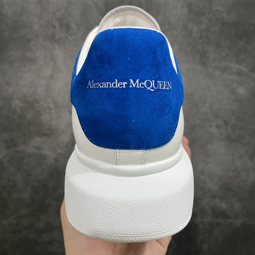 [Top-grade drug box version] Alexander McQueen Alexander McQueen white shoes dark blue tail velvet tail