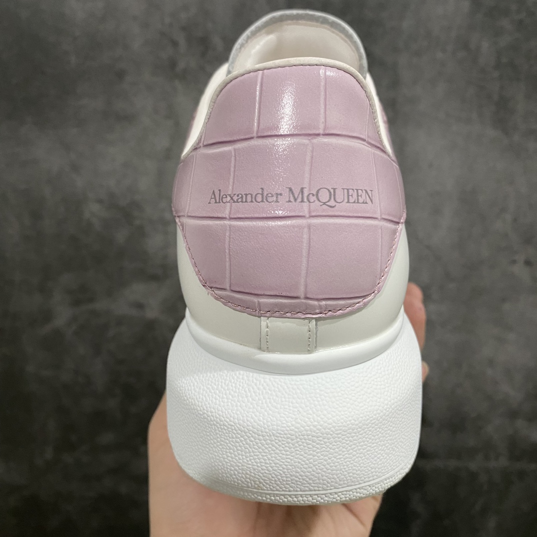 [Top-grade drug box version] Alexander McQueen Alexander McQueen white shoes taro purple crocodile leather stone pattern tail