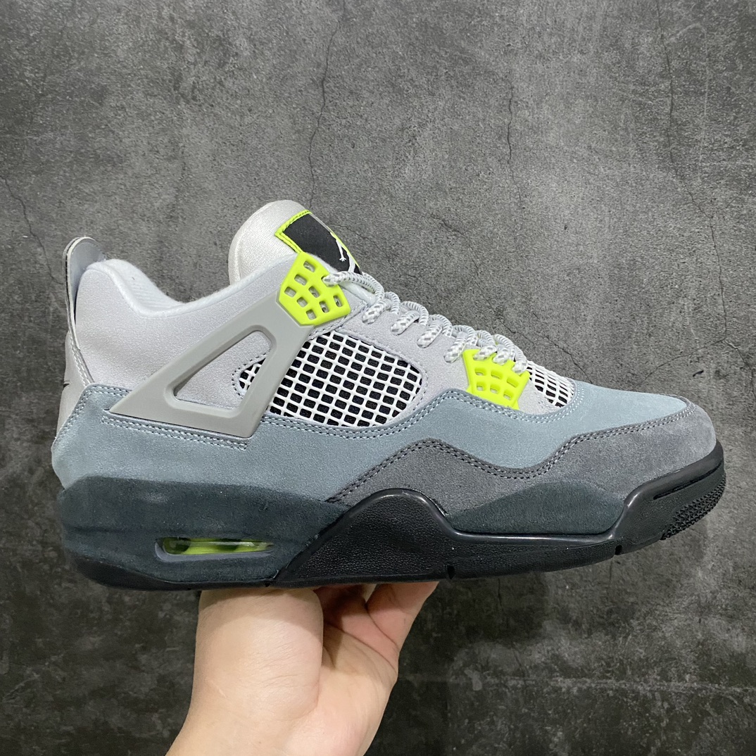 【原厂版】Air Jordan 4 Air Max 95 Neon AJ4乔4 灰绿 麂皮绿 荧光绿 CT5342-007 男子文化篮球鞋专业AJ大厂出品 一线大厂水准 平民价格定位 全新模具开发 纯正4代正确鞋型 进口头层皮料 高清洁度 立体高频 四线中底拉帮 网格大小 各方面细节都不错 品质完全碾压市面诸多嘴炮\”纯原\”杀猪版本  尺码：40 40.5 41 42 42.5 43 44 44.5 45 46 47.5-莆田鞋批发中心