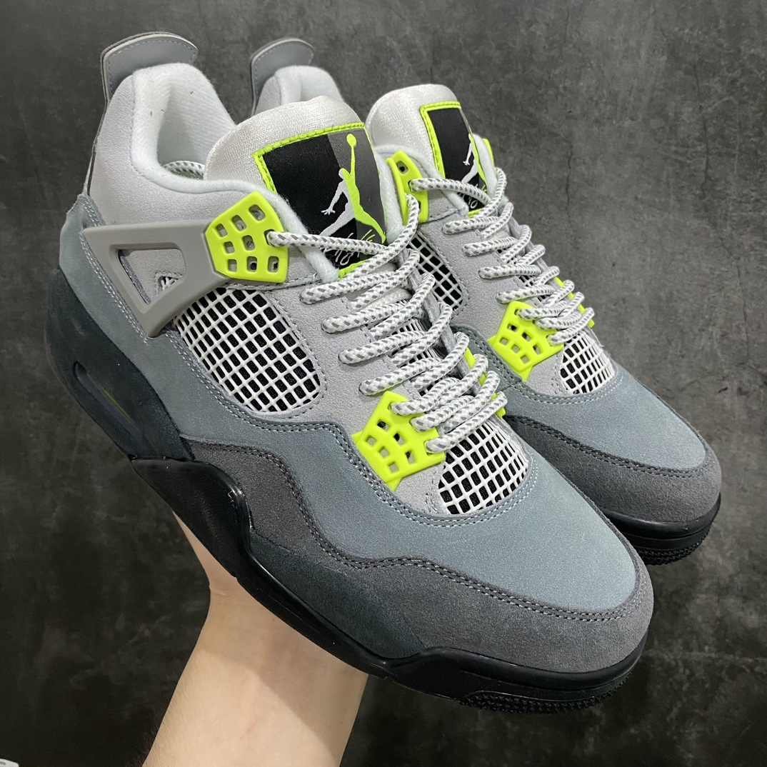 【原厂版】Air Jordan 4 Air Max 95 Neon AJ4乔4 灰绿 麂皮绿 荧光绿 CT5342-007 男子文化篮球鞋专业AJ大厂出品 一线大厂水准 平民价格定位 全新模具开发 纯正4代正确鞋型 进口头层皮料 高清洁度 立体高频 四线中底拉帮 网格大小 各方面细节都不错 品质完全碾压市面诸多嘴炮\”纯原\”杀猪版本  尺码：40 40.5 41 42 42.5 43 44 44.5 45 46 47.5-莆田鞋批发中心