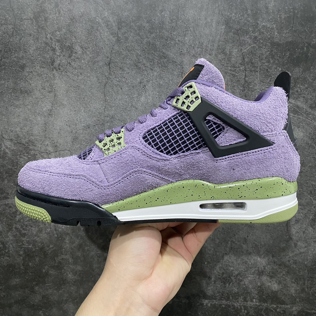 图片[2]-【H12纯原】Air Jordan 4 Retro＂Cany Purple＂nAJ4小丑 紫色麂皮 复古篮球鞋 男女同款n釆用原厂材质 品质稳定 大厂出品 常年供应高端外贸订单 品相无敌 货号：AQ9129-500   尺码：36-44.5-莆田鞋批发中心