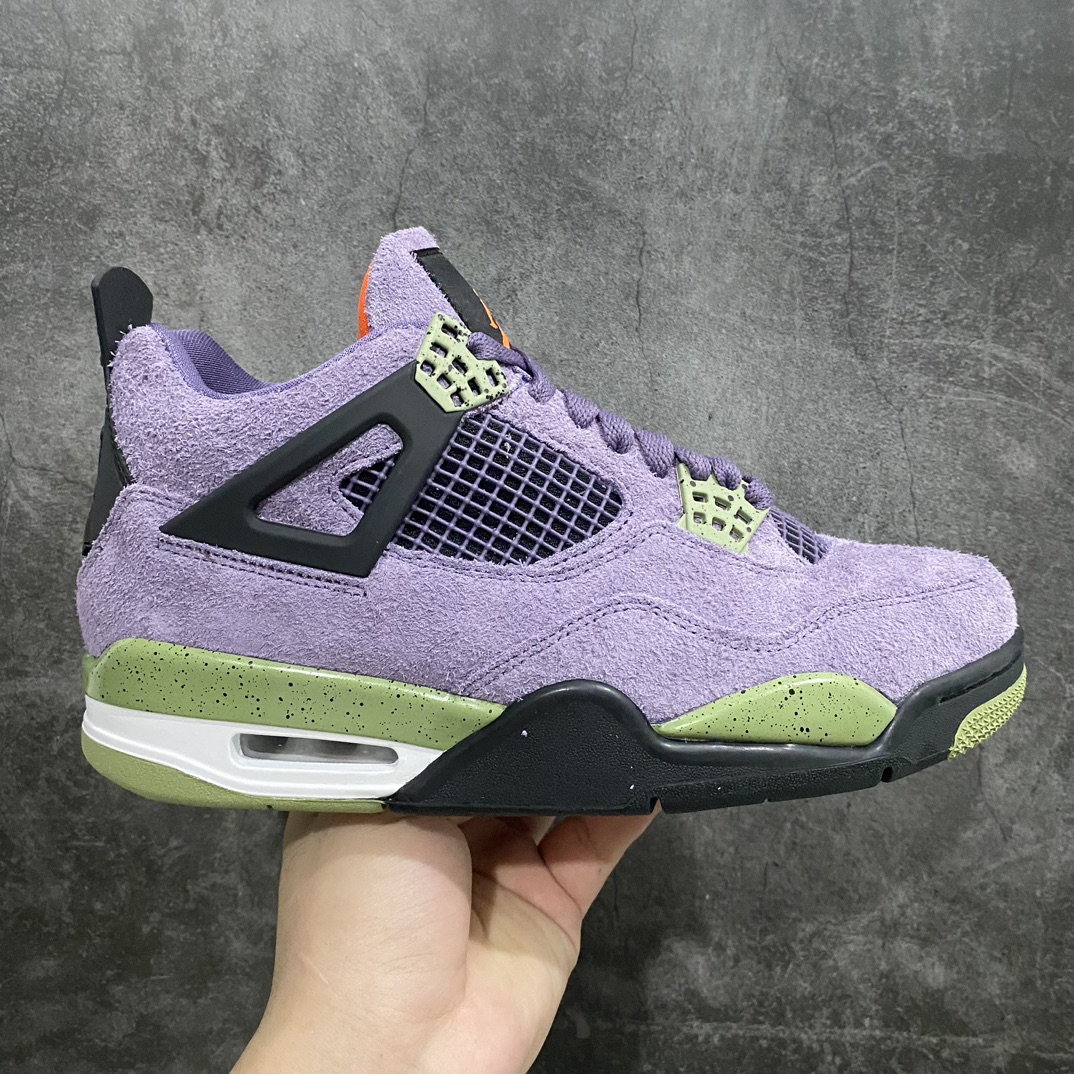 【H12纯原】Air Jordan 4 Retro＂Cany Purple＂nAJ4小丑 紫色麂皮 复古篮球鞋 男女同款n釆用原厂材质 品质稳定 大厂出品 常年供应高端外贸订单 品相无敌 货号：AQ9129-500   尺码：36-44.5-莆田鞋批发中心