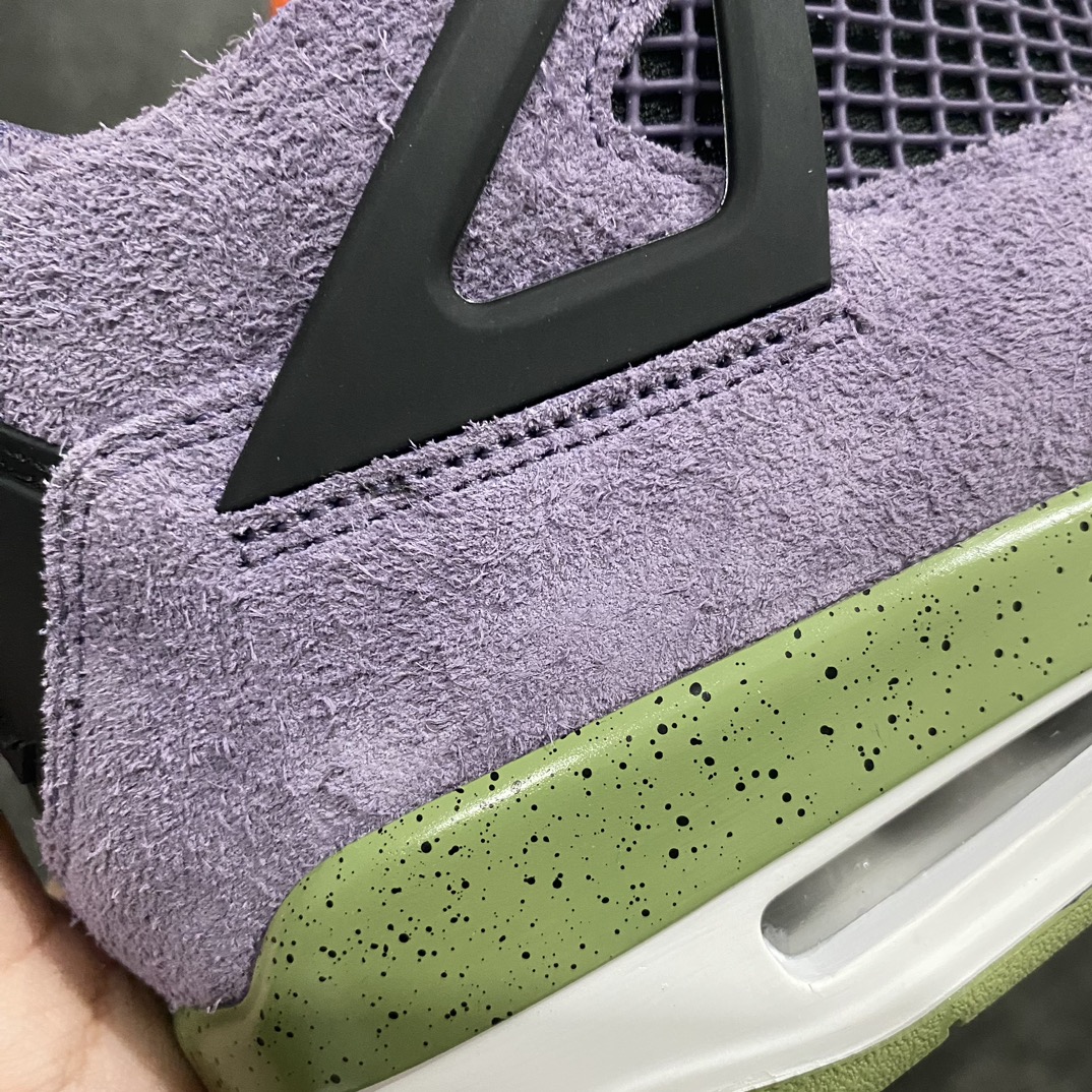 图片[2]-【H12纯原】Air Jordan 4 Retro＂Cany Purple＂nAJ4小丑 紫色麂皮 复古篮球鞋 男女同款n釆用原厂材质 品质稳定 大厂出品 常年供应高端外贸订单 品相无敌 货号：AQ9129-500   尺码：36-44.5-莆田鞋批发中心