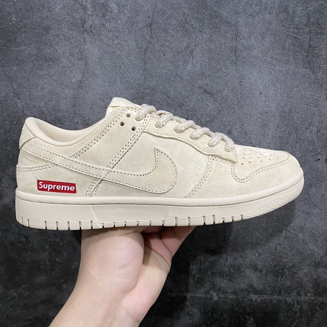 300 【定制版】Supreme x Nike  SB Dunk Low 联名—奶油翻毛 周年高端定制 低帮休闲板鞋 FC1688-122