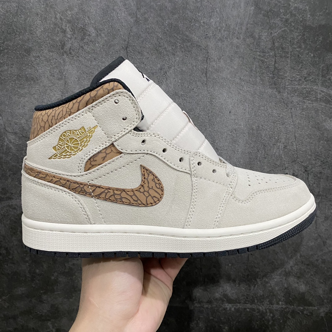 260 【DT纯原】Air Jordan AJ1 Mid 中帮 白棕 DZ4129-102