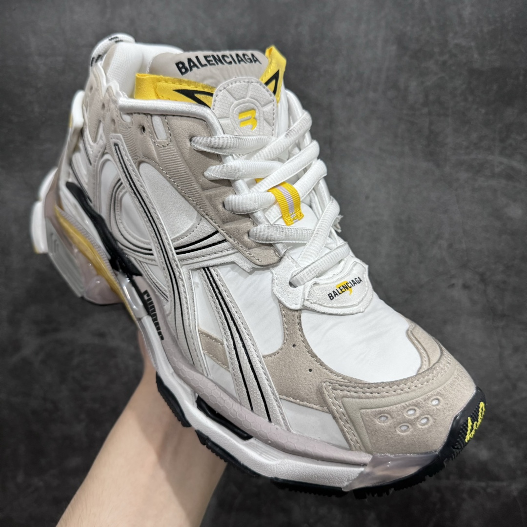 图片[3]-【纯原OK版本】Balenciaga Runner 巴黎世家7.5代 破坏风 手工做旧款复古老爹鞋 白黄n全新外贸版本 核心配合工厂优势供应该款是通过溢胶 做旧 缝线等细节 展示了设计师 Demna的运动鞋风格 传递复古感 后侧板 翘起的鞋头 展示了 Demna 在结构上的未来构想 尺码：35 36 37 38 39 40 41 42 43 44 45 46-莆田鞋批发中心