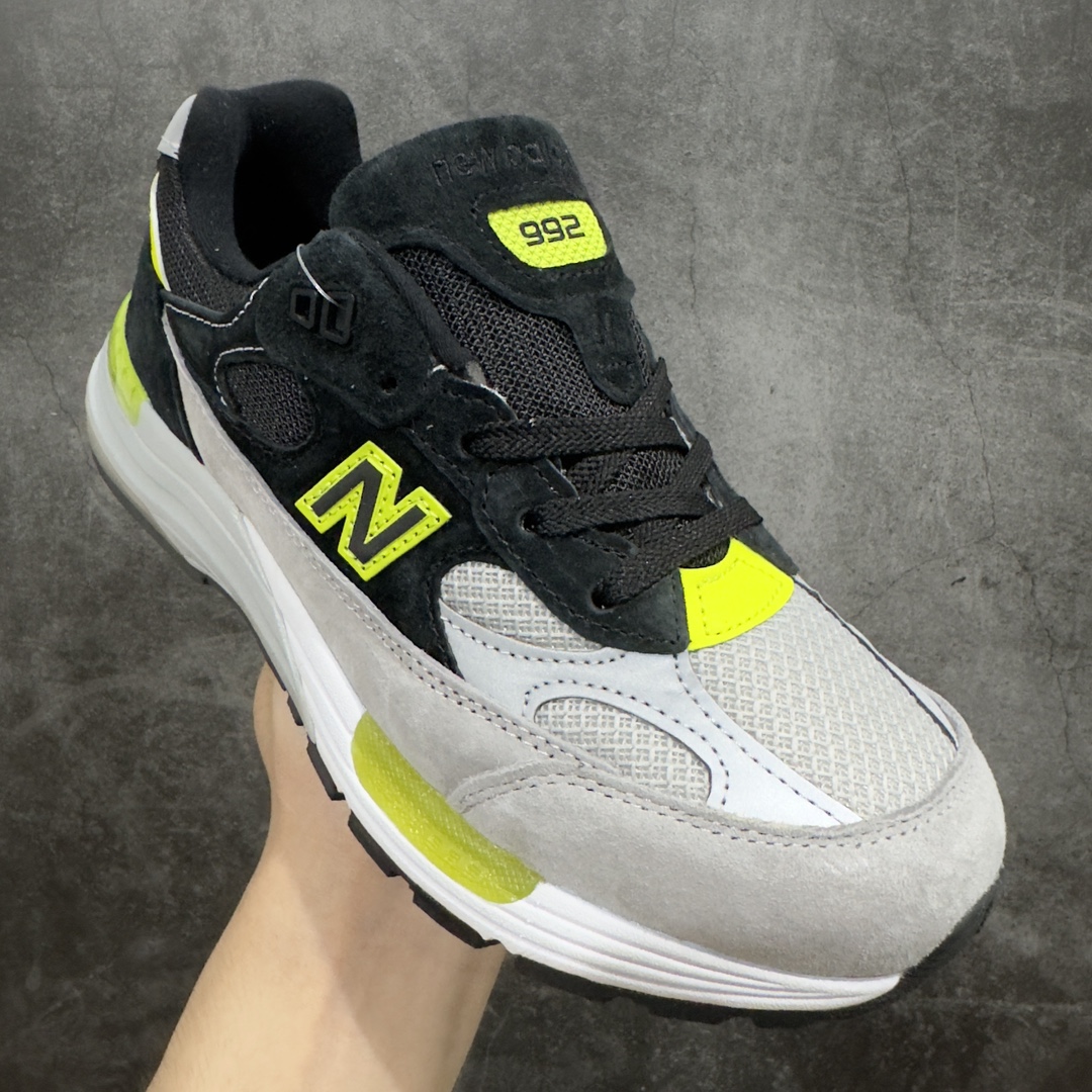 240 【OK纯原版】New Balance Made in USA M992系列美产血统经典复古百搭老爹休闲运动跑步鞋“拼色元祖灰黑荧光绿”M992TQ