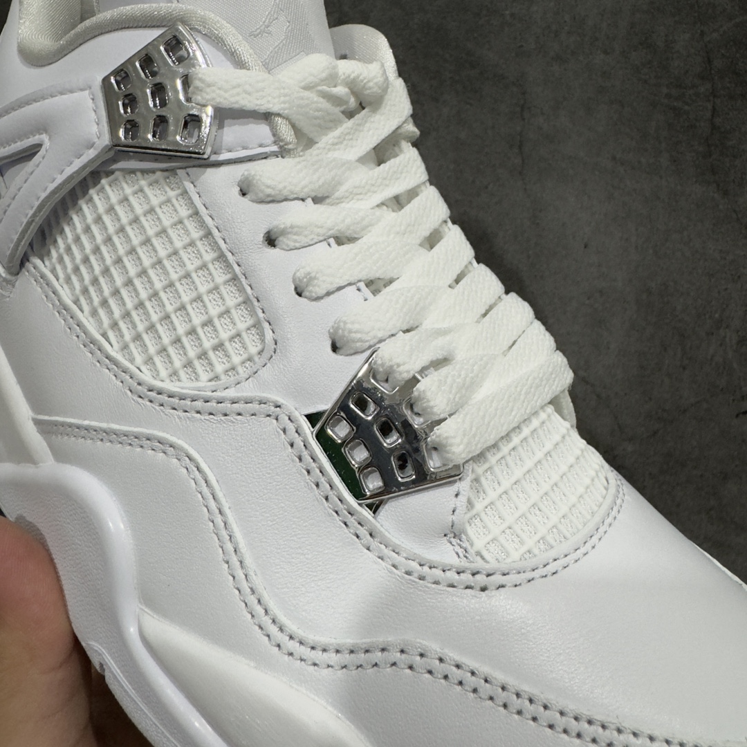 图片[4]-【莞产裁片】Air Jordan AJ4 Pure Moneyn纯白 白银扣 白猫308497-100n大厂出品 值得信赖的产品n原鞋开发 全鞋为原鞋一致头层皮材质 质感满满n鞋型到位 正宗乔4的完美鞋型 鞋舌长度同步原鞋n原厂网格不打皱 鞋底有刷漆 正确电脑针车走线 超高裁边清洁度n值得入手零售的好货，优势价格主推💪🏻 尺码：40.5-47.5-莆田鞋批发中心