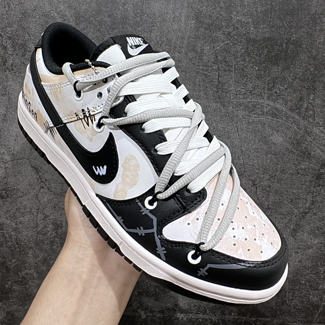 280 【全新升级K13版】Nike Dunk Low 达芬奇定制“罗宾森”绑带解构CW1590-100