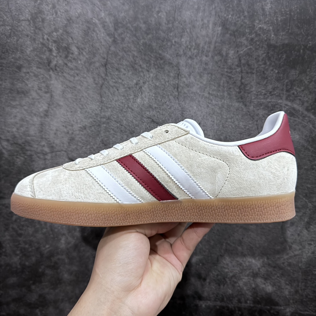 220 【纯原版】Ad Originals Gazelle W 白灰红尾 三叶草复古休闲防滑耐磨低帮板鞋 IG0672