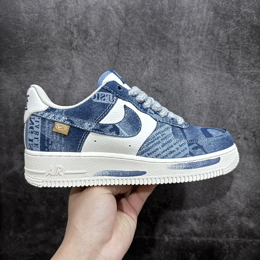 240 Nike Air Force 1′07 Low”Exclusive Denim”空军一号系列经典板鞋“牛仔深蓝米白刷漆”FB0607-088