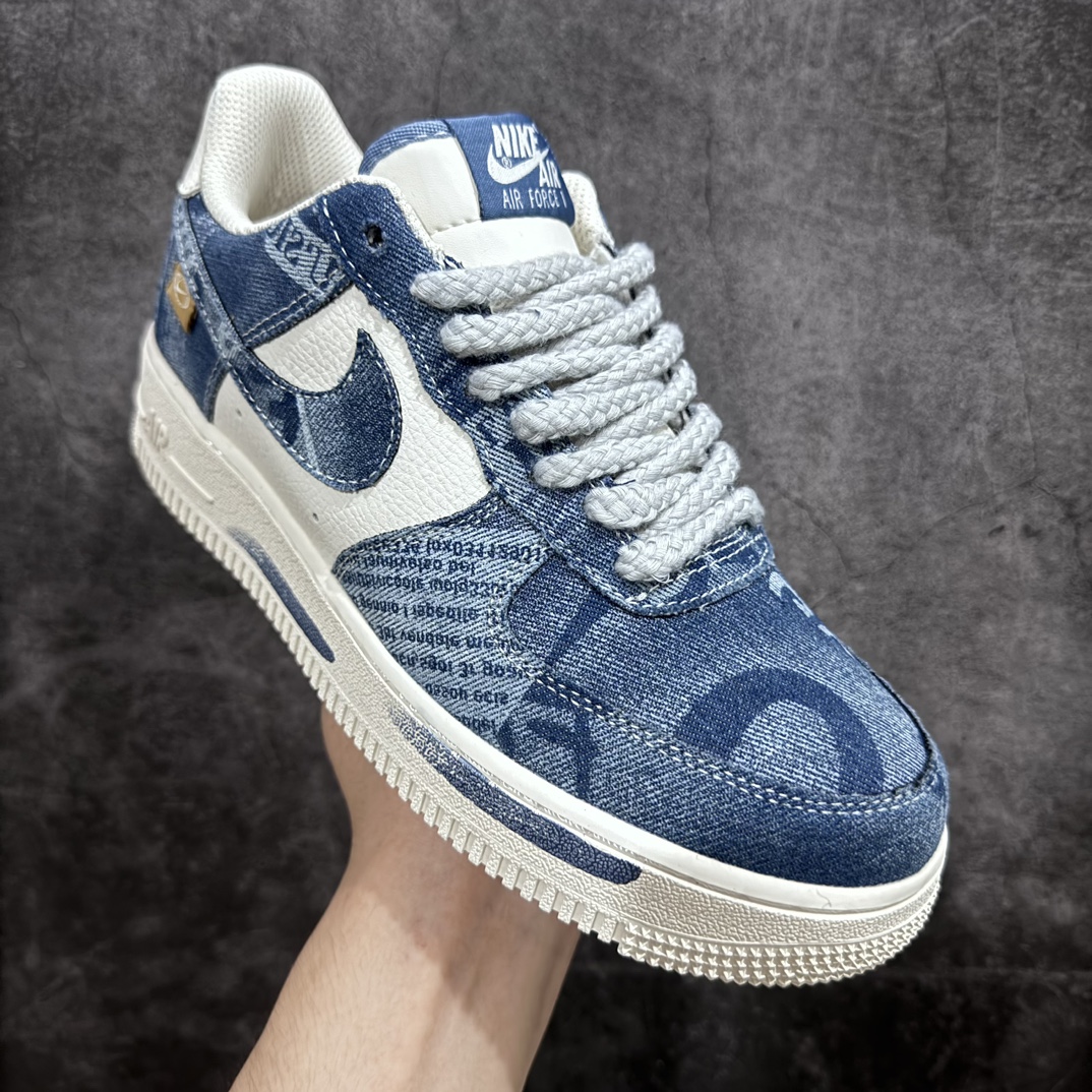 图片[3]-【公司级】Nike Air Force 1´07 Low\”Exclusive Denim\”空军一号系列经典低帮百搭休闲运动板鞋“牛仔深蓝米白刷漆”FB0607-088n自由自造，专属定制个性鞋！n男女鞋真标半码制 原楦原纸版开发版型n采用牛仔帆布组合硬质牛剖皮革鞋面材质 内置全掌Air Sole气垫❗ 尺码：36 36.5 37.5 38 39 40 40.5 41 42 42.5 43 44 44.5 45-莆田鞋批发中心