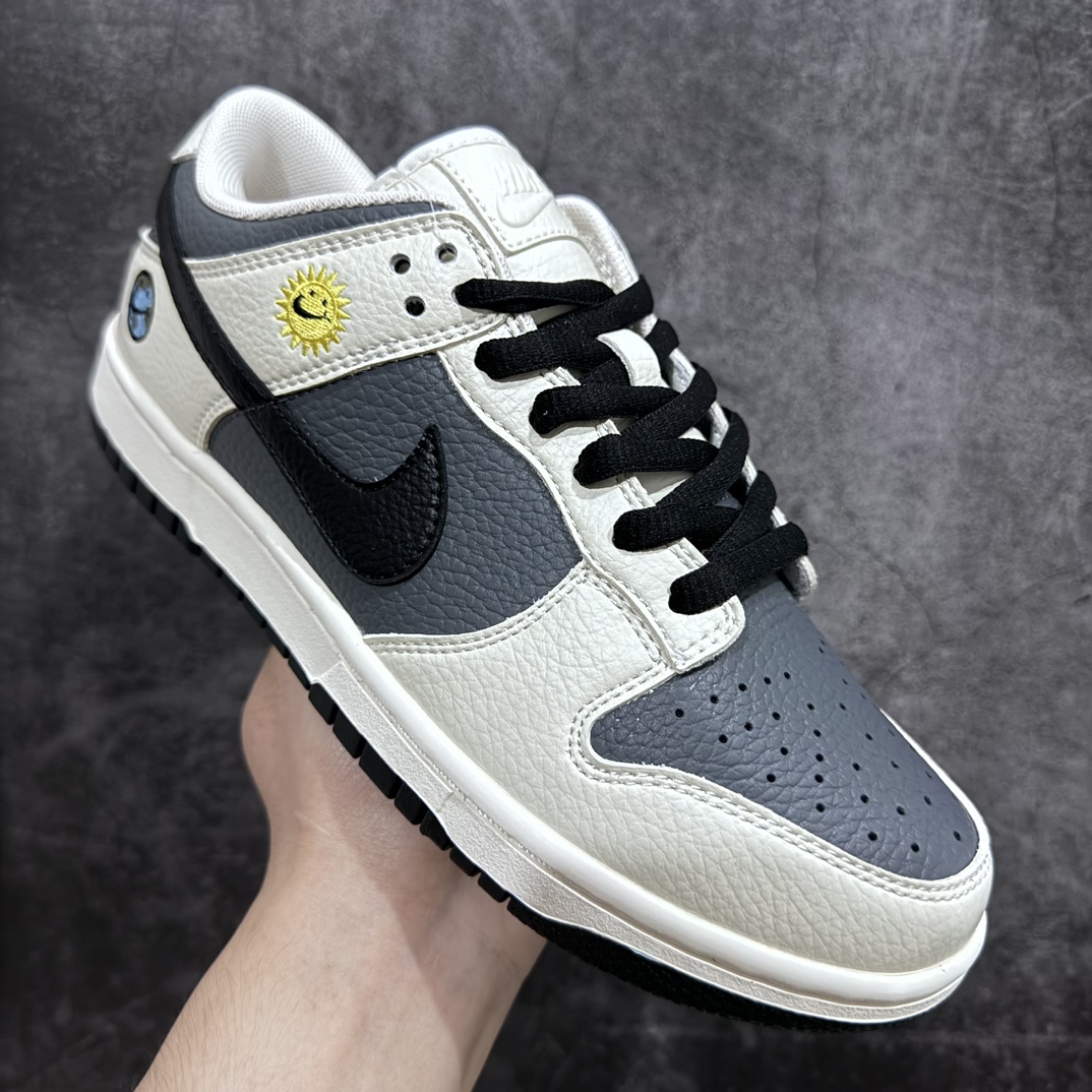 280 【定制版】Nike SB Dunk Low NH"Sun Club"扣篮系列低帮休闲运动滑板板鞋“米白深灰黑笑脸太阳地球刺绣”BB1609-117