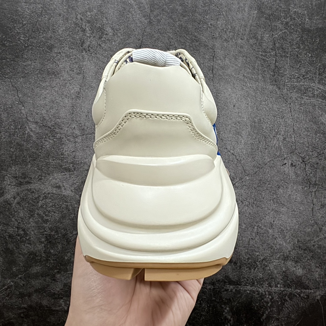 550 意大利时装奢饰品牌·古驰 Gucci Rhyton Vintage Trainer Sneaker 古驰老爹5D皮革角状复古慢跑鞋 524990 DRW00 9022