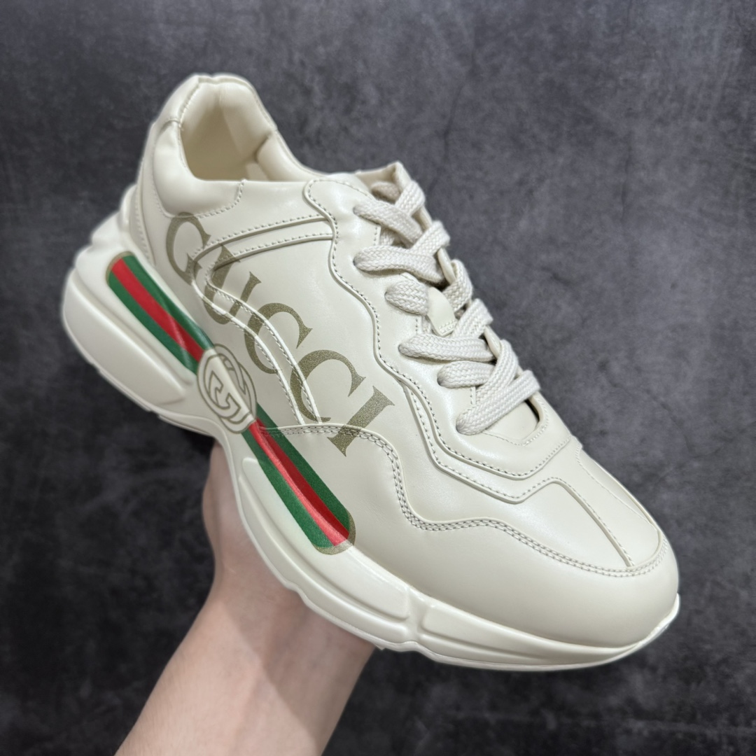 550 古驰 Gucci Rhyton Vintage Trainer Sneaker 古驰老爹5D皮革角状复古慢跑鞋 528892 DRW00 9522