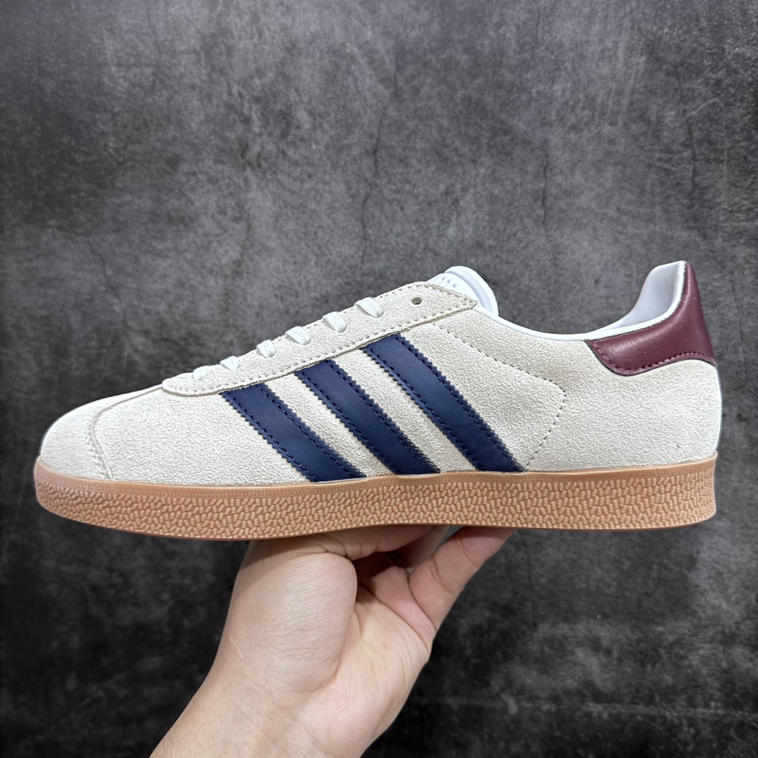 220 【纯原版】Ad Originals Gazelle W 白灰红尾 三叶草复古休闲防滑耐磨低帮板鞋米色 IE0546