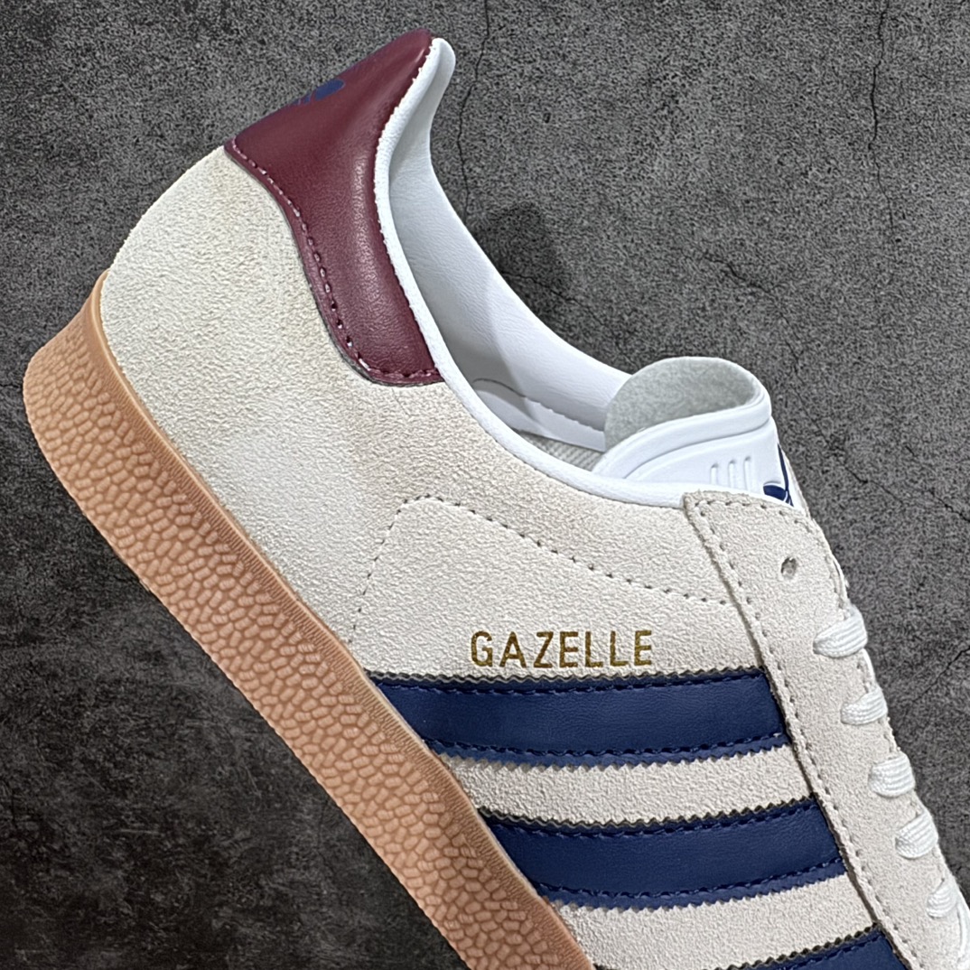 220 【纯原版】Ad Originals Gazelle W 白灰红尾 三叶草复古休闲防滑耐磨低帮板鞋米色 IE0546