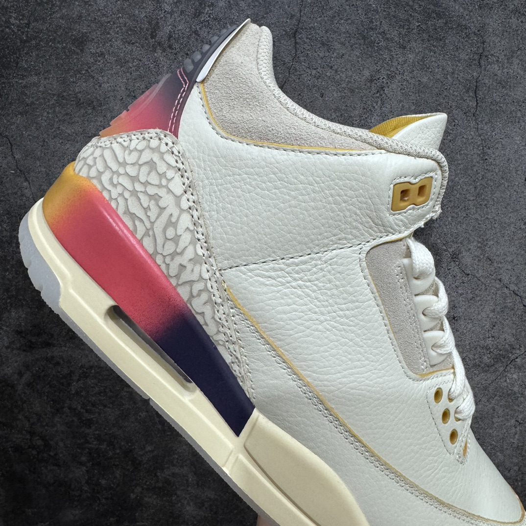 图片[7]-【巅峰版】J Balvin x Air Jordan AJ3 联名白蓝红 彩虹渐变 FN0344-901专业AJ大厂出品 品质细节眼见为实全套原纸板楦头开发 原厂大底磨具加持立体防滑纹理 原装可视Air Sole气垫 原汁原味最完美的三代版型 唯一正确鞋头趴度弧度高度鞋身腰线 原厂TPU彩虹扎染后跟饰片 正确内里反口里网布 皮料菱角分明不变形无多余毛边 广东原厂zp同批次手工大底描漆拉丝 市场唯一原厂鞋扣模具 原厂织唛标 原厂飞人电绣工艺 尾指中部跳三针 独家绑鞋带手法 印刷中底布 四线拉帮 米色美纹纸贴合固定 进口港宝加持 后跟自然饱满 全鞋荧光划线卡点 追求极致完美 每一双都是工艺品 多重QC质检 超越公司货的品控标准 实实在在的免检产品  尺码：40 40.5 41 42 42.5 43 44 44.5 45 45.5 46 47.5 48.5-莆田鞋批发中心