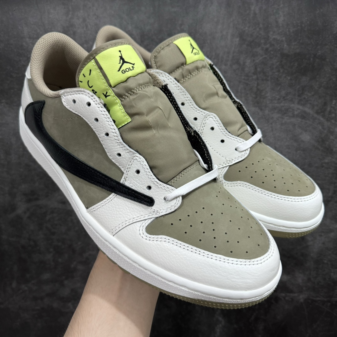 【新DT版】Travis Scott x Air Jordan AJ1 Low Golf \”Olive\” TS联名倒钩高尔夫低帮6.0 FZ3124-200原盒原配 原厂拉帮工艺 针距密度一致 全新升级网板中底 原楦原纸板开发 后跟弧度收口自然不对折 极致一眼正品既视感 原厂皮料 进口玻璃冲刀皮料裁剪零毛边 承诺百分百一致原鞋 全鞋电脑针车工艺 鞋面清洁度最高QC检验标准 控制溢胶 原厂电绣工艺 鞋标鞋盒、防尘纸  均采购来自原厂SIZE：36 36.5 37.5 38 38.5 39 40 40.5 41 42 42.5 43 44 44.5 45 46 47.5-莆田鞋批发中心