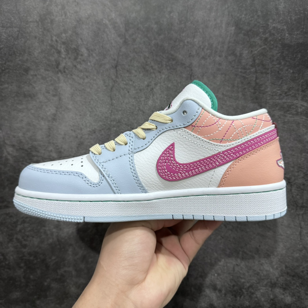 200 【K版】Air Jordan 1 Low "Rush Fuchsia" 低帮 米粉色刺子绣 FV3623-151