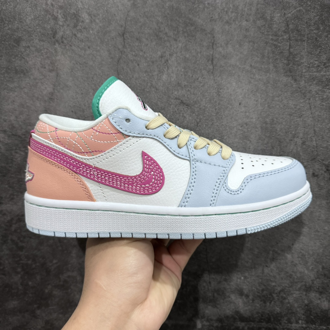 200 【K版】Air Jordan 1 Low “Rush Fuchsia” 低帮 米粉色刺子绣 FV3623-151