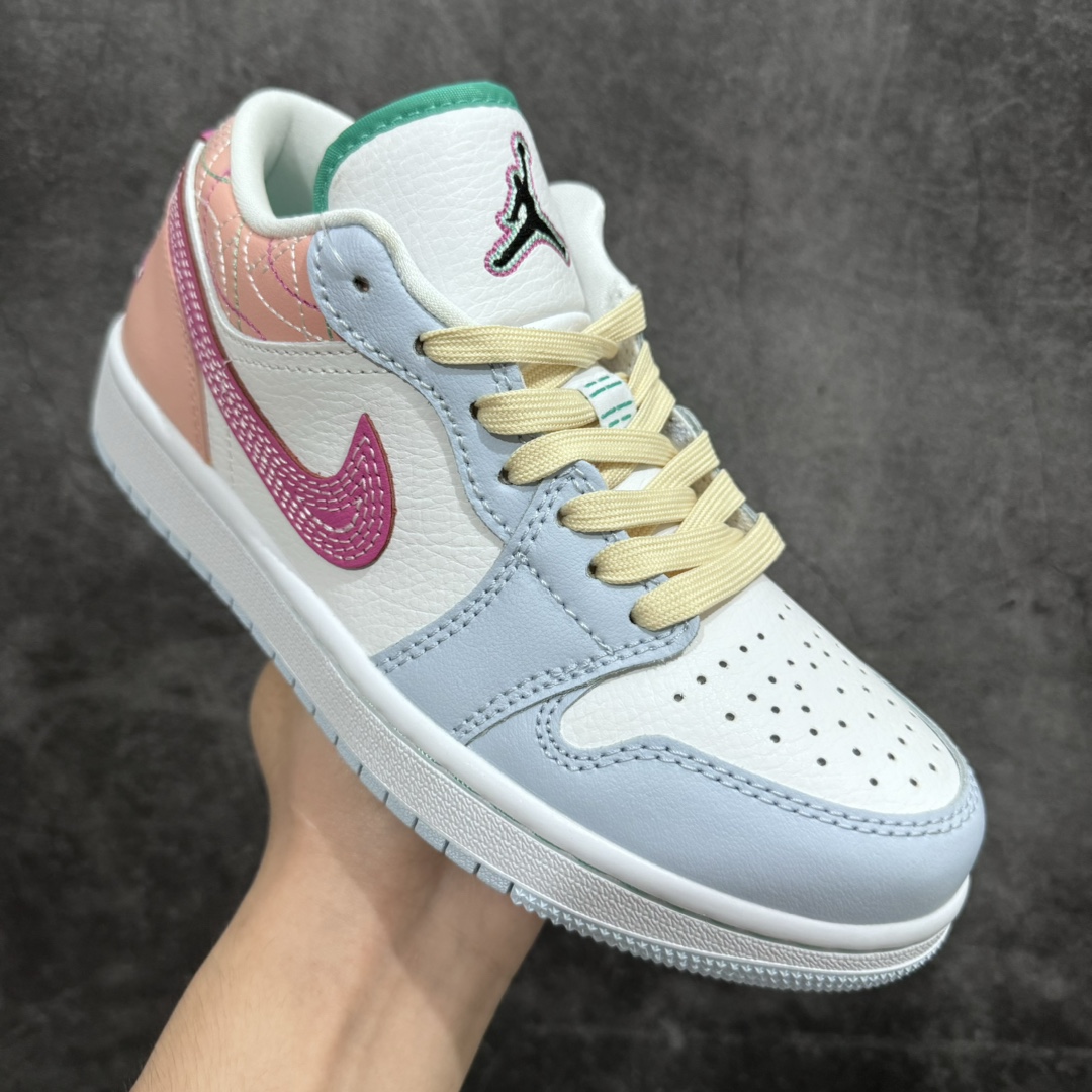 200 【K版】Air Jordan 1 Low "Rush Fuchsia" 低帮 米粉色刺子绣 FV3623-151