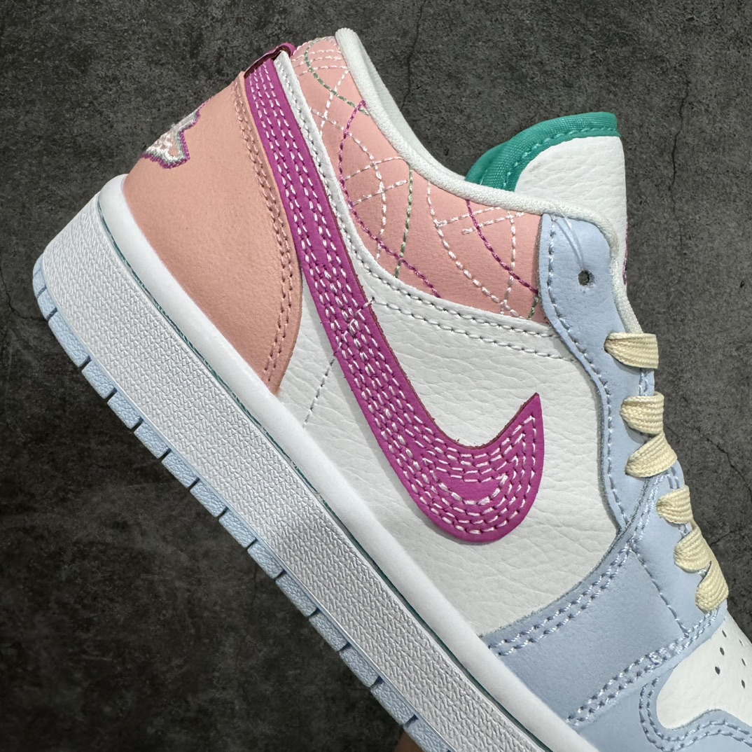 200 【K版】Air Jordan 1 Low "Rush Fuchsia" 低帮 米粉色刺子绣 FV3623-151