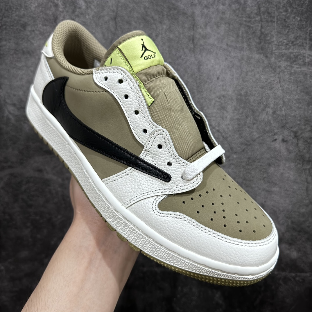 300 【PK同源】性价比版本 Travis Scott x Air Jordan AJ1 Low Golf ”Olive” TS联名倒钩高尔夫低帮6.0 FZ3124-200