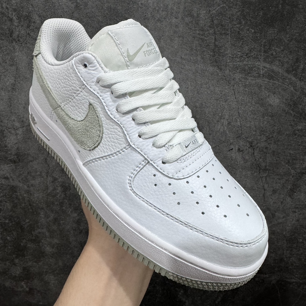 220 Nike Air Force 1 Low”White/Matcha”空军一号经典低帮百搭休闲运动板鞋“皮革白抹茶绿翻毛钩子”CN2873-105