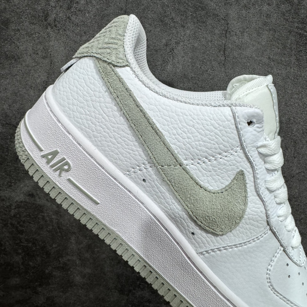 220 Nike Air Force 1 Low”White/Matcha”空军一号经典低帮百搭休闲运动板鞋“皮革白抹茶绿翻毛钩子”CN2873-105