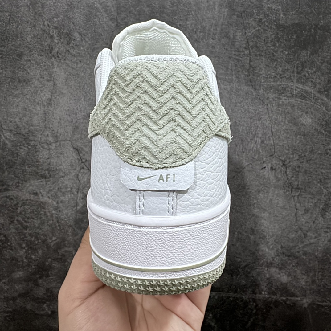 220 Nike Air Force 1 Low”White/Matcha”空军一号经典低帮百搭休闲运动板鞋“皮革白抹茶绿翻毛钩子”CN2873-105