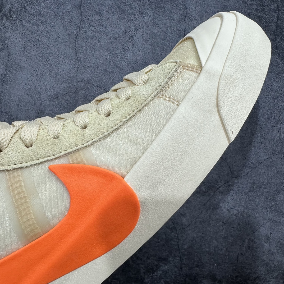 380 【全新Top版本】Off-White X Nike  Blazer Mid OW联名款开拓者高帮休闲板鞋 南瓜色 AA3832-700