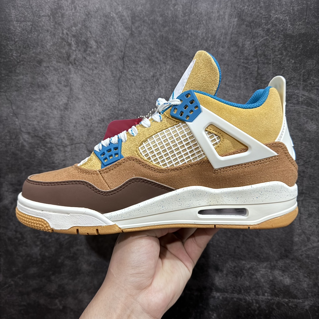 图片[2]-【小绿x】Air Jordan AJ4  棕白 FB2214-200n一流品控包装 全部采用纯原工艺n大厂出品 耗时半年巨作 几十个配色陆续出货全套原纸板楦头开发 调试30余版 确保原汁原味完美呈现四代版型 一比一鞋头弧度高度趴度鞋身弧度 此版本只针对中端市场 皮料材质有所更替 其他数据细节工艺流程均保持公司一致 细节品控鞋型随意秒杀市面3XX 4XX 原厂TPU网格鞋带扣 正确内里网布 菱角分明不变形无多余毛边 柔软性质感一致于原鞋 原厂织唛标 原厂飞人电绣工艺 独家绑鞋带手法 印刷中底布 四线拉帮 米色美纹纸贴合固定 进口港宝加持 后跟自然饱满 全鞋荧光划线卡点 追求极致完美 每一双都是工艺品 多重QC质检 超越公司货的品控标准 实实在在的免检产品  尺码：36 36.5 37.5 38 38.5 39 40 40.5 41 42 42.5 43 44 44.5 45 46 47.5 48.5-莆田鞋批发中心