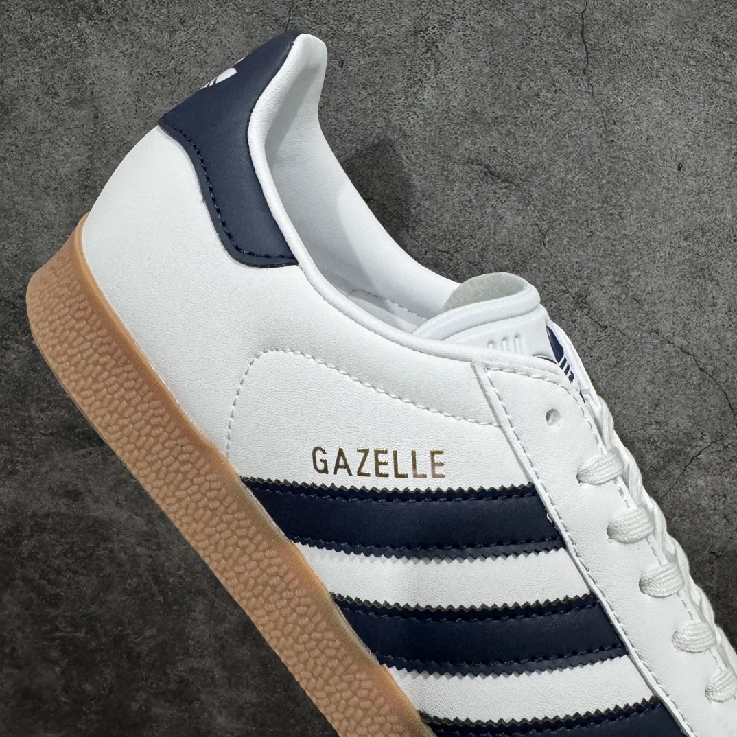 220 【纯原版】Ad Originals Gazelle W 白黑皮面 三叶草复古休闲防滑耐磨低帮板鞋 IG3507