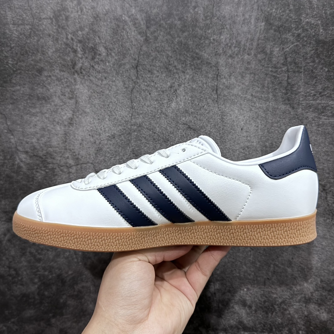 220 【纯原版】Ad Originals Gazelle W 白黑皮面 三叶草复古休闲防滑耐磨低帮板鞋 IG3507